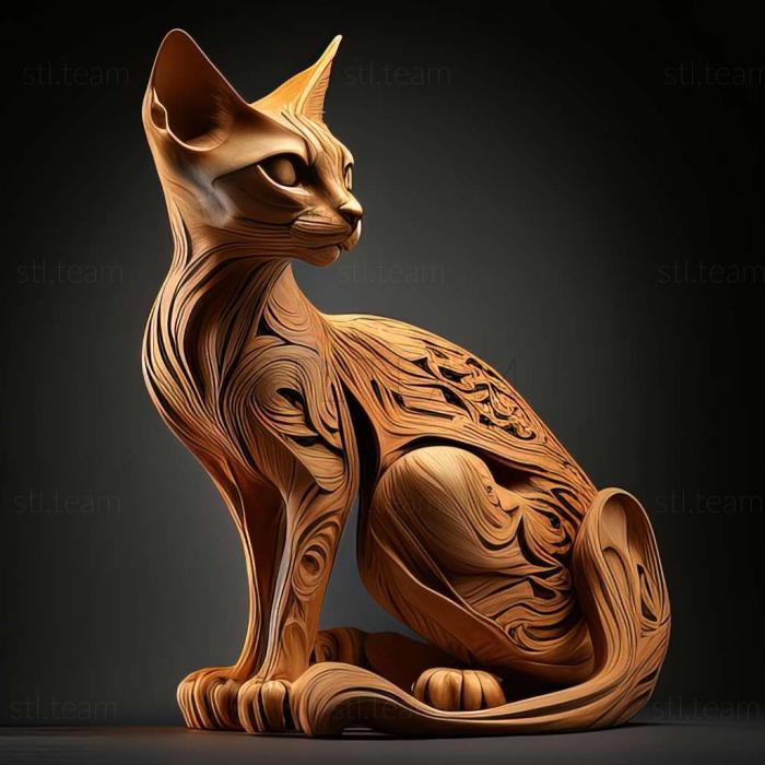 3D model Abyssinian cat (STL)